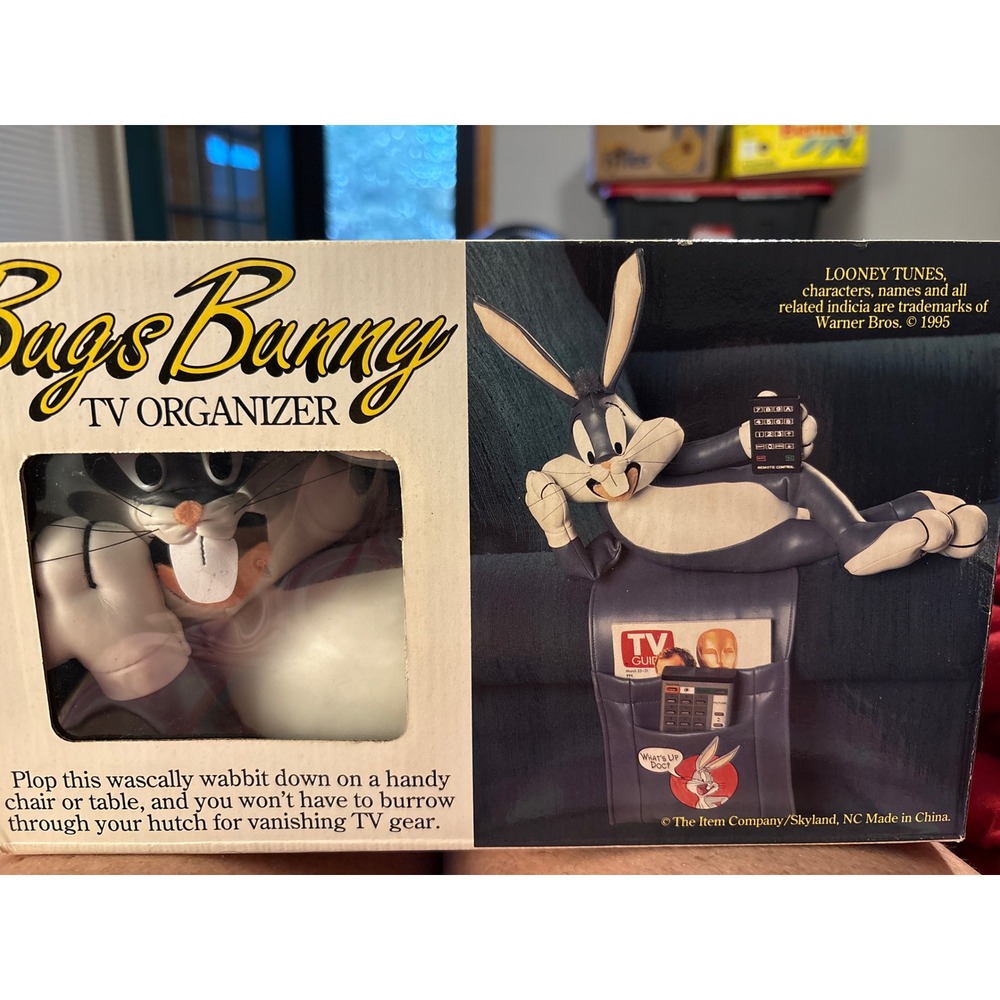 Vintage Bugs Bunny TV‎ Organizer Remote Control Holder Warner Bros 1995 New